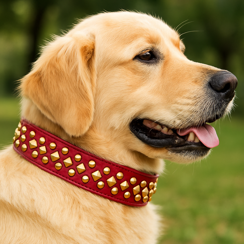 Collier chien rouge de luxe