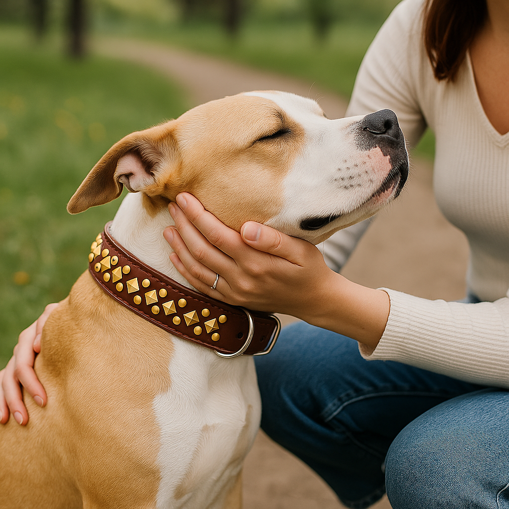 Collier pour chien cloute marron