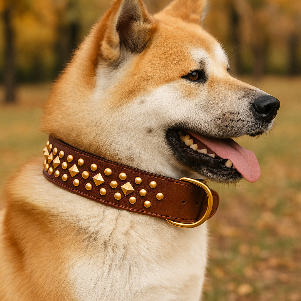 Collier pour chien clouté rouge