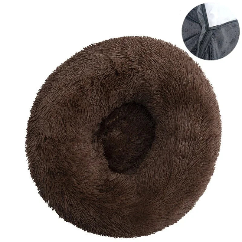 Coussin pour chien bords relevés anti-stress - Café