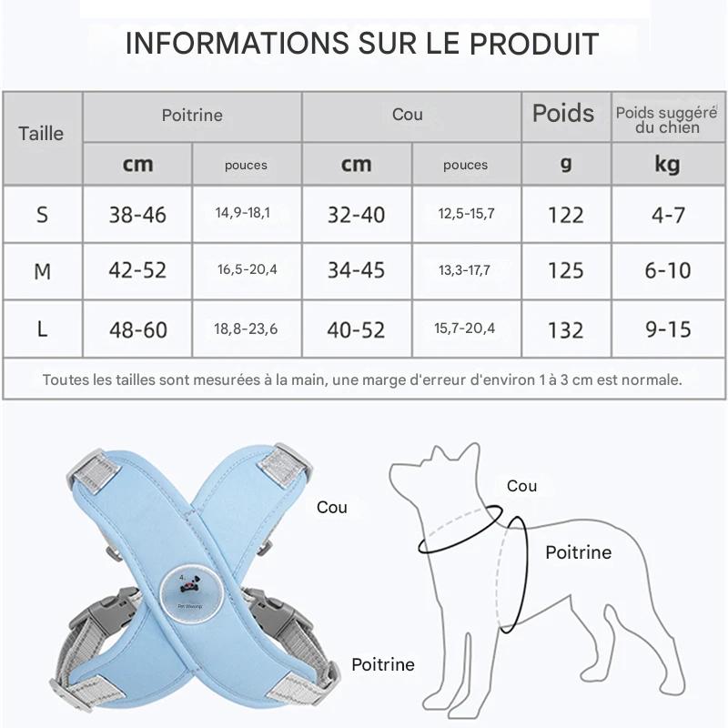 harnais chien tailles