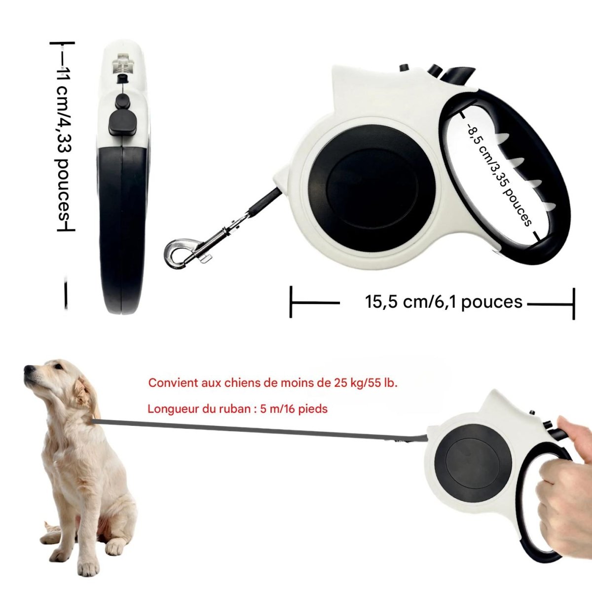 Laisse pour chien|RetractLedLaisse™ - MyDoggy - Shop