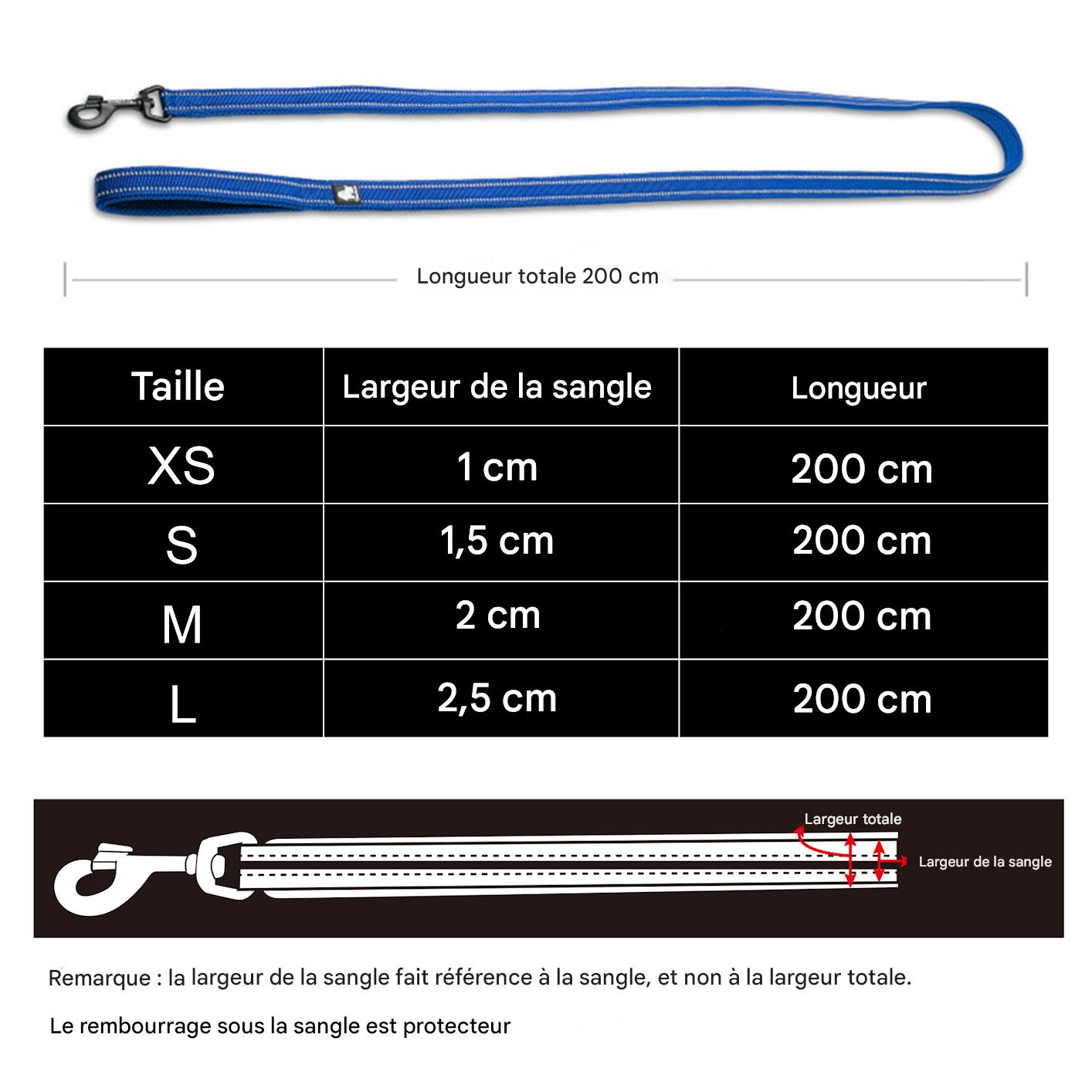 laisse pour chien tailles