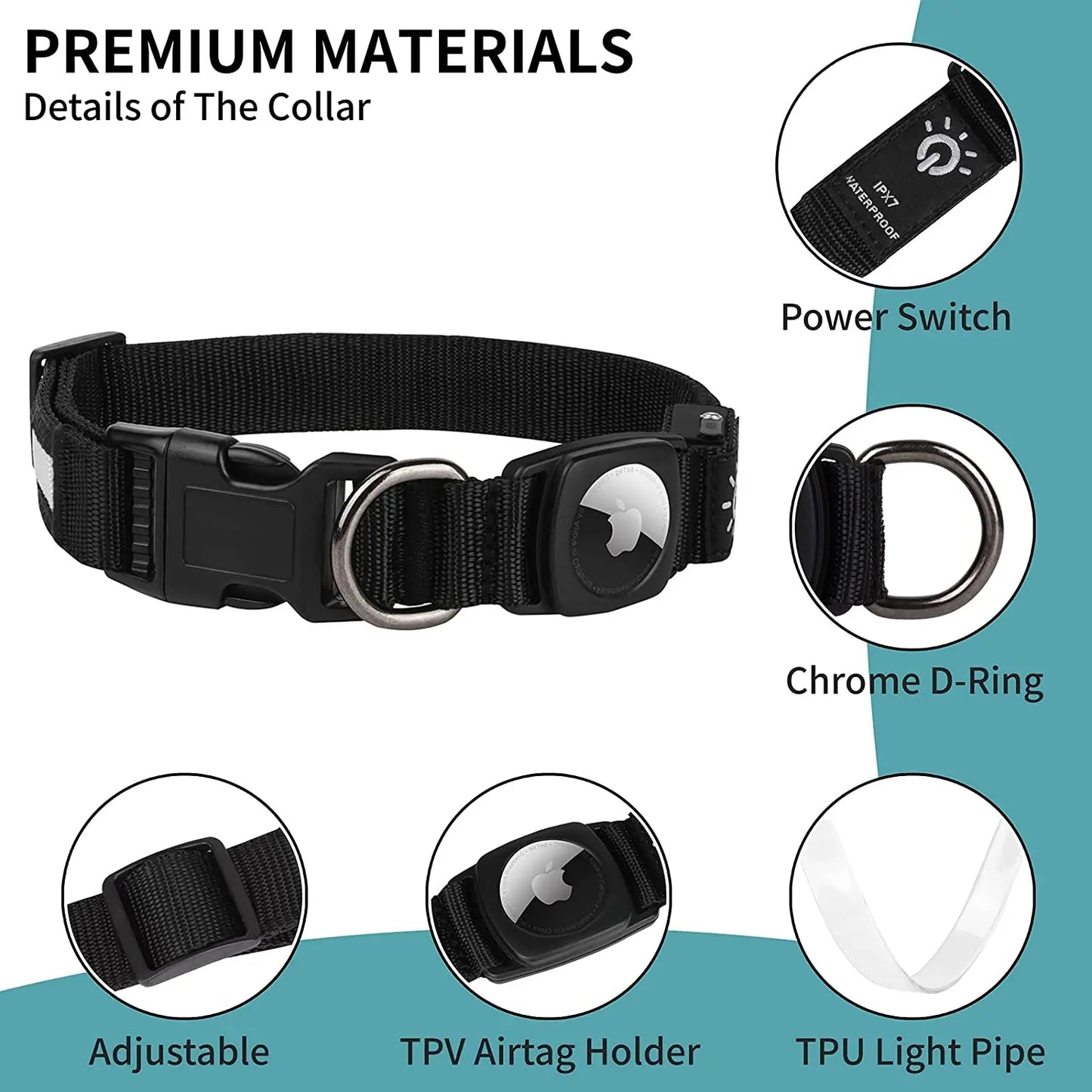 Collier lumineux chien|NoctiTrace™