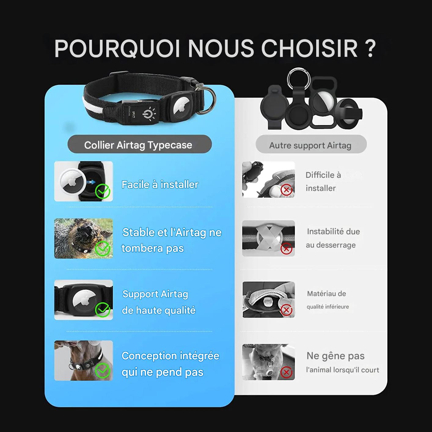Collier lumineux chien|NoctiTrace™