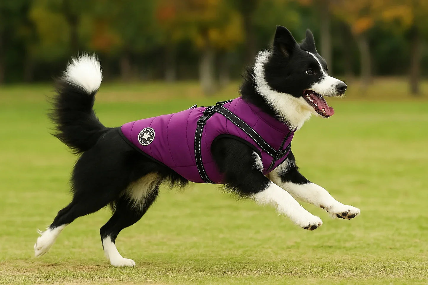 Manteau pour chien violet - Manteau chien élégant avec harnais intégré