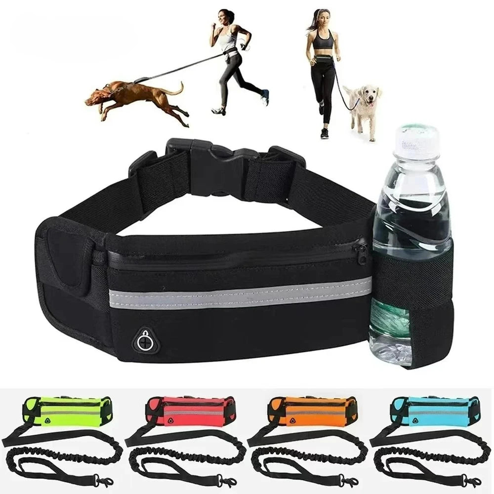 Laisse pour chien Mains Libres | Laisse-ceinture-sac tout en un