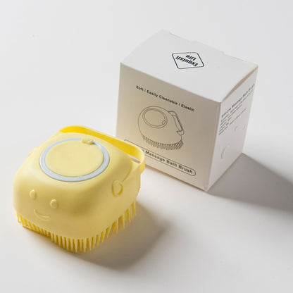 Brosse de massage pour chien silicone variante Jaune