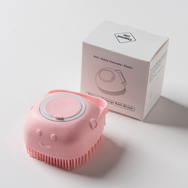 Brosse de massage pour chien silicone variante rose