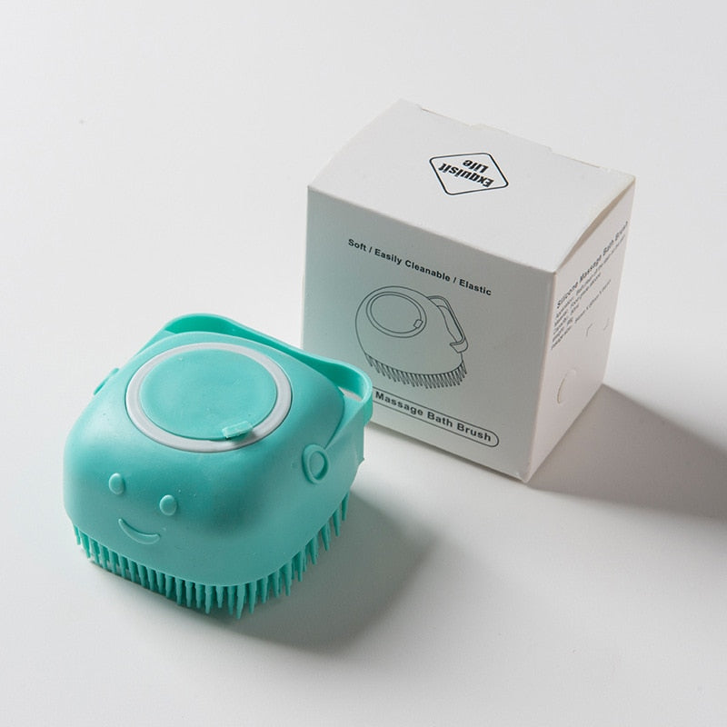 Brosse de massage pour chien silicone variante verte
