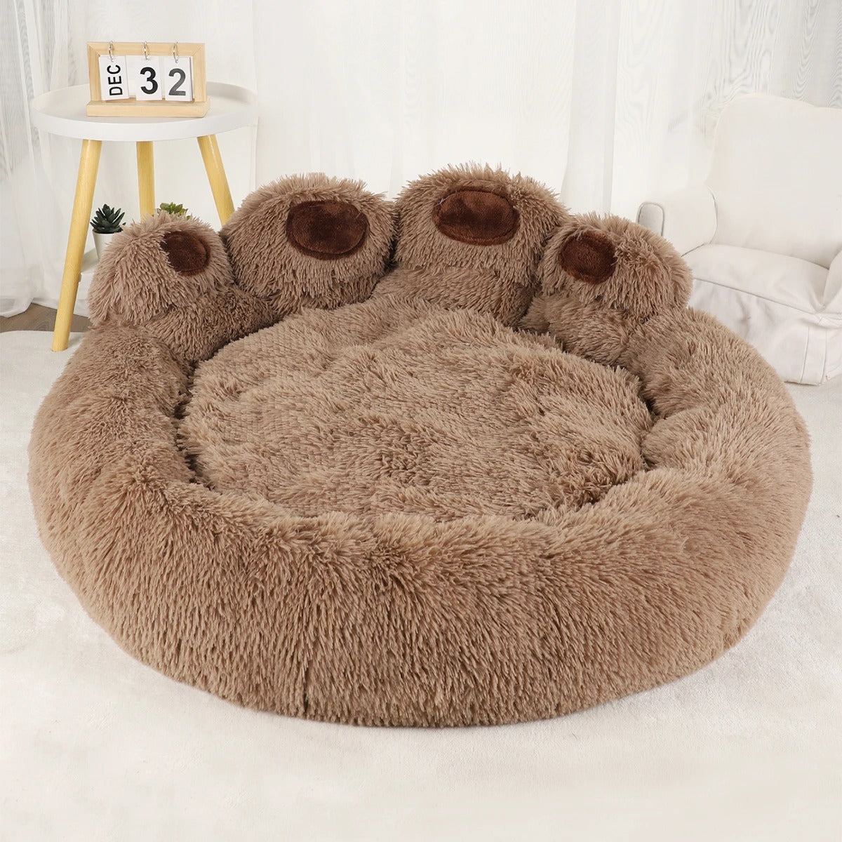 Coussin pour chien café — vue produit fond neutre