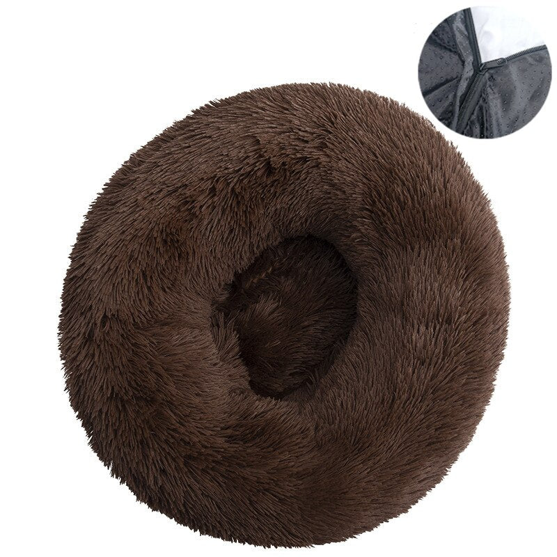 Coussin pour chien bords relevés anti-stress - Café