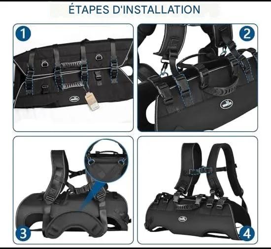 Harnais de levage pour chiens installation