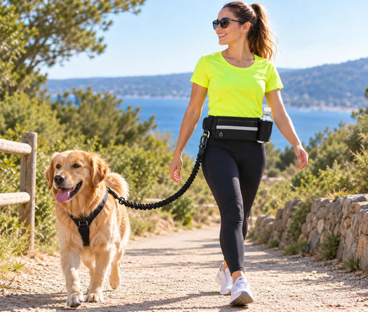 DogWalk 4-en-1™ — Laisse + ceinture + porte-bouteille + Poche zippée