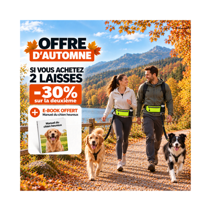 Laisse pour chien Mains Libres | Laisse-ceinture-sac