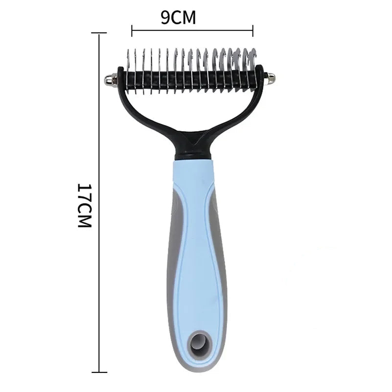 Peigne pour chiens bleu ciel grand format