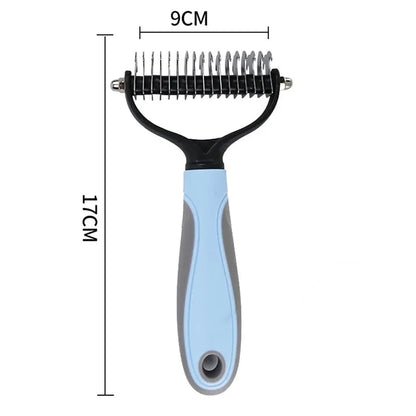 Peigne pour chiens bleu ciel grand format