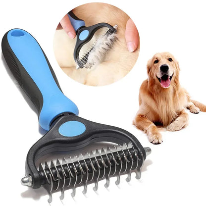 Peigne pour chiens bleu grand format.
