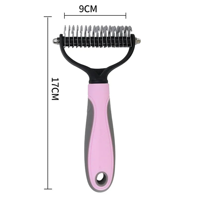 Peigne pour chiens rose grand format