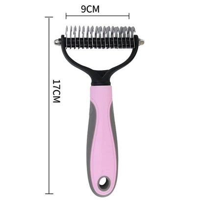 Peigne pour chiens rose grand format