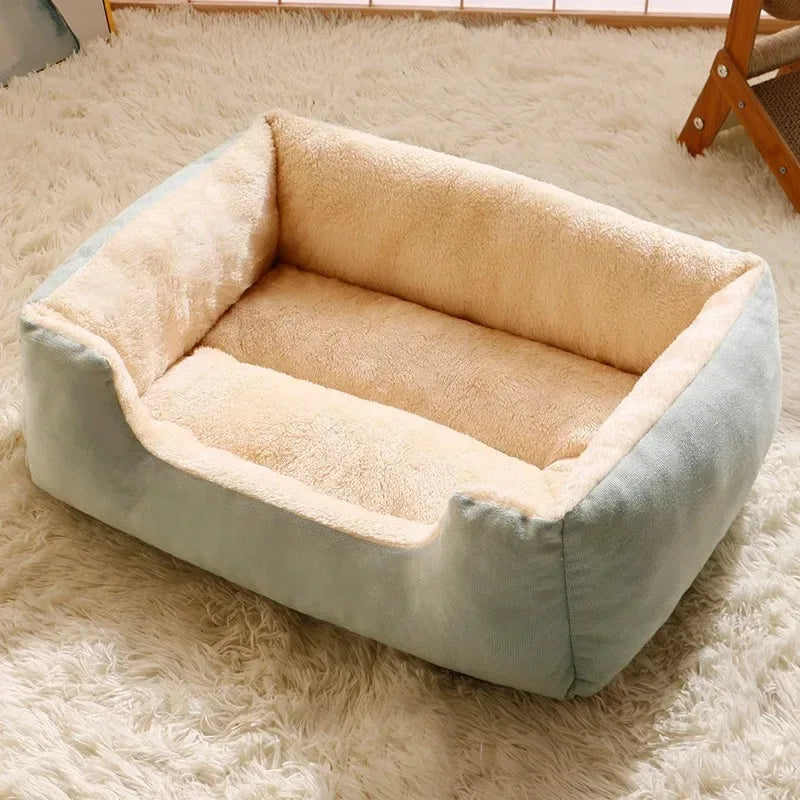 Vert Couleur Panier Lit Pour Chat En Peluche Respirante Confortable