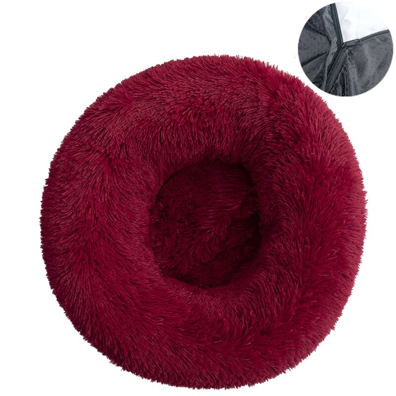 Coussin pour chien bords relevés anti-stress - Rouge Bordeaux