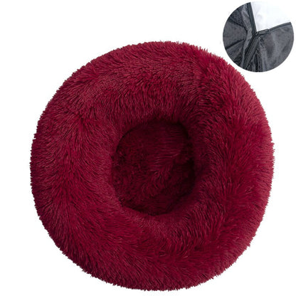 Coussin pour chien bords relevés anti-stress - Rouge Bordeaux