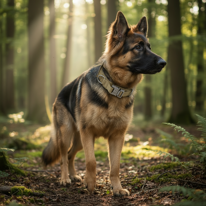Berger Allemand forêt collier chien  kaki - résistant imperméable