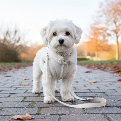 Manteau chien blanc élégant et chaud 