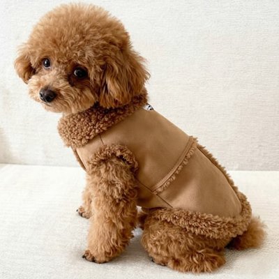Manteau chien marron chaud et confortable