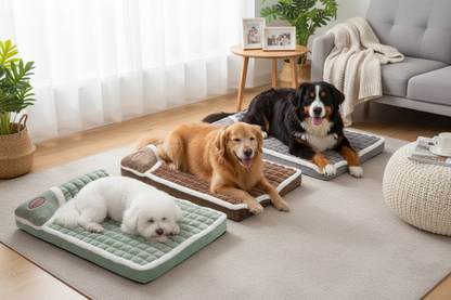 Plusieurs chiens différentes tailles sur coussins adaptés - Parfait foyers multi-chiens