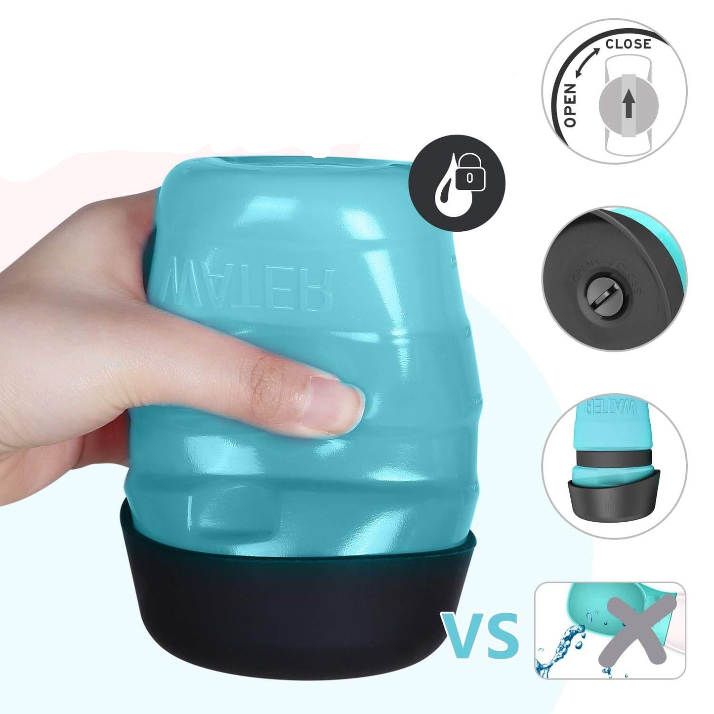 bouteille à eau pour chien bleu ciel
